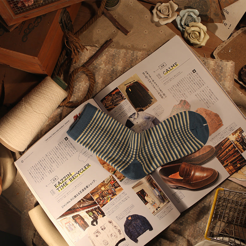 레트로 콘트라스트 스트라이프 양말