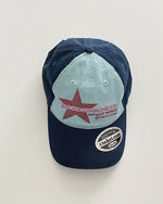 レトロなカラーブロックのベースボールキャップ