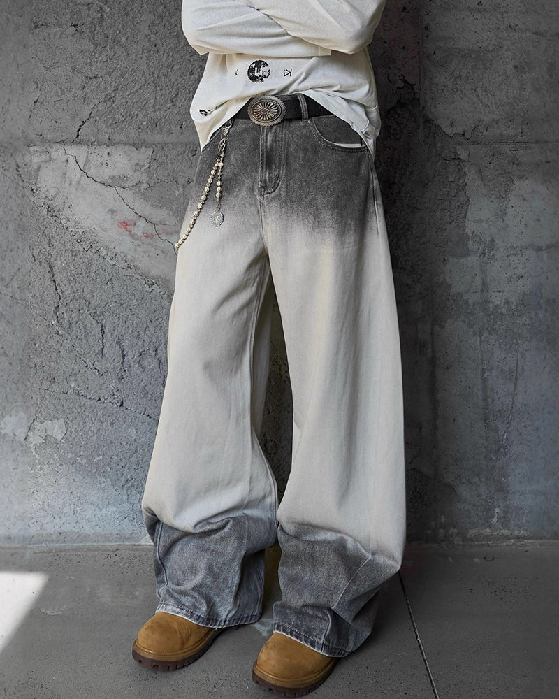 扎染漸變牛仔褲