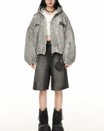 레트로 루즈 코튼 재킷