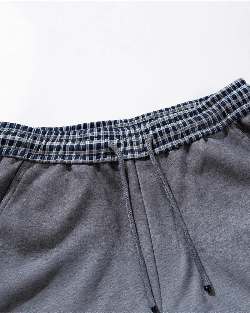 patchwork loose trousers