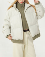 Retro contrast color simple cotton jacket