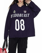 復古情侶寬鬆長袖