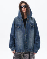 vintage denim hooded jacket
