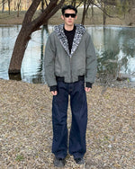 Patchwork cotton-padded jacket