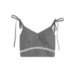 Retro plaid lace suspenders (women's)