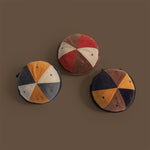 復古燈芯絨拼色帽