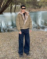 Patchwork cotton-padded jacket