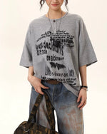 Retro loose casual short sleeves