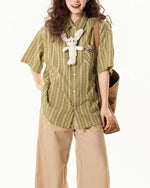 Cute short-sleeved shirt with pendant