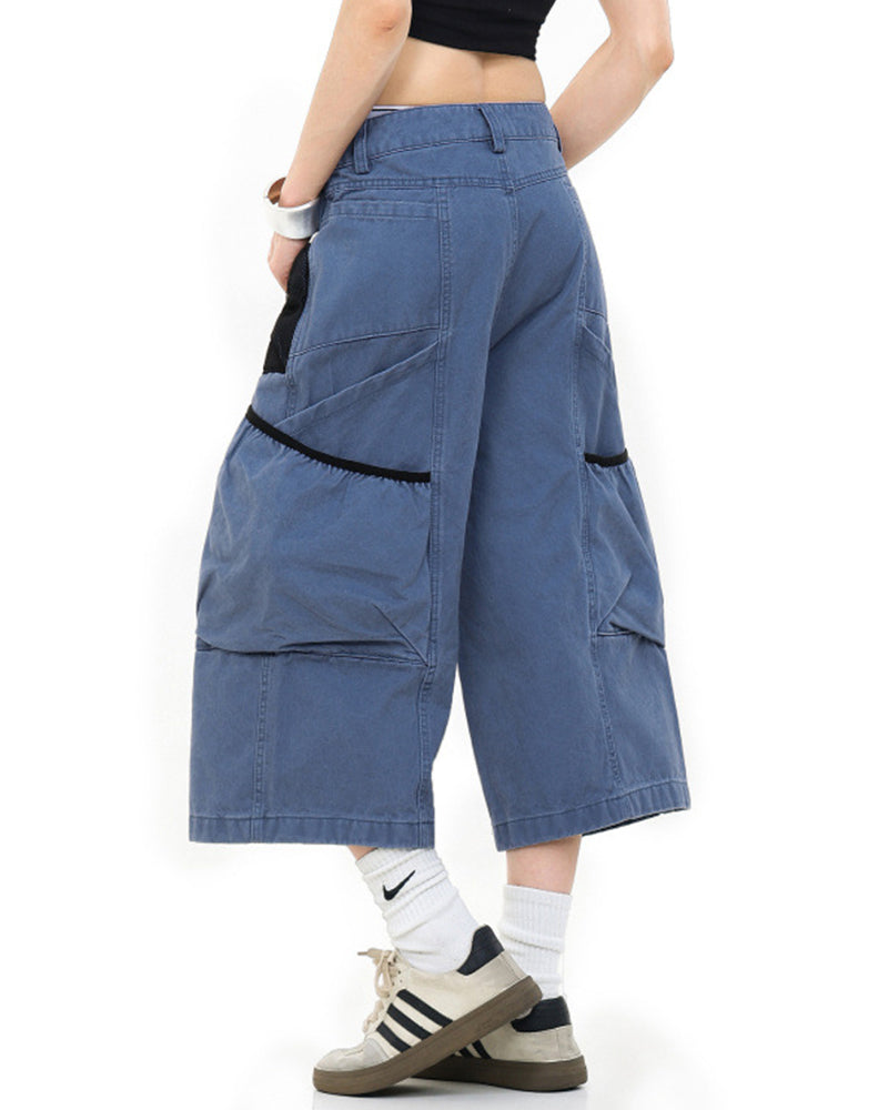 Patchwork casual five-point shorts