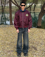 Unique color-blocked cotton-padded jacket