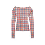 Retro cute plaid long sleeves
