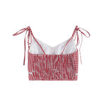 Retro plaid lace suspenders (women's)