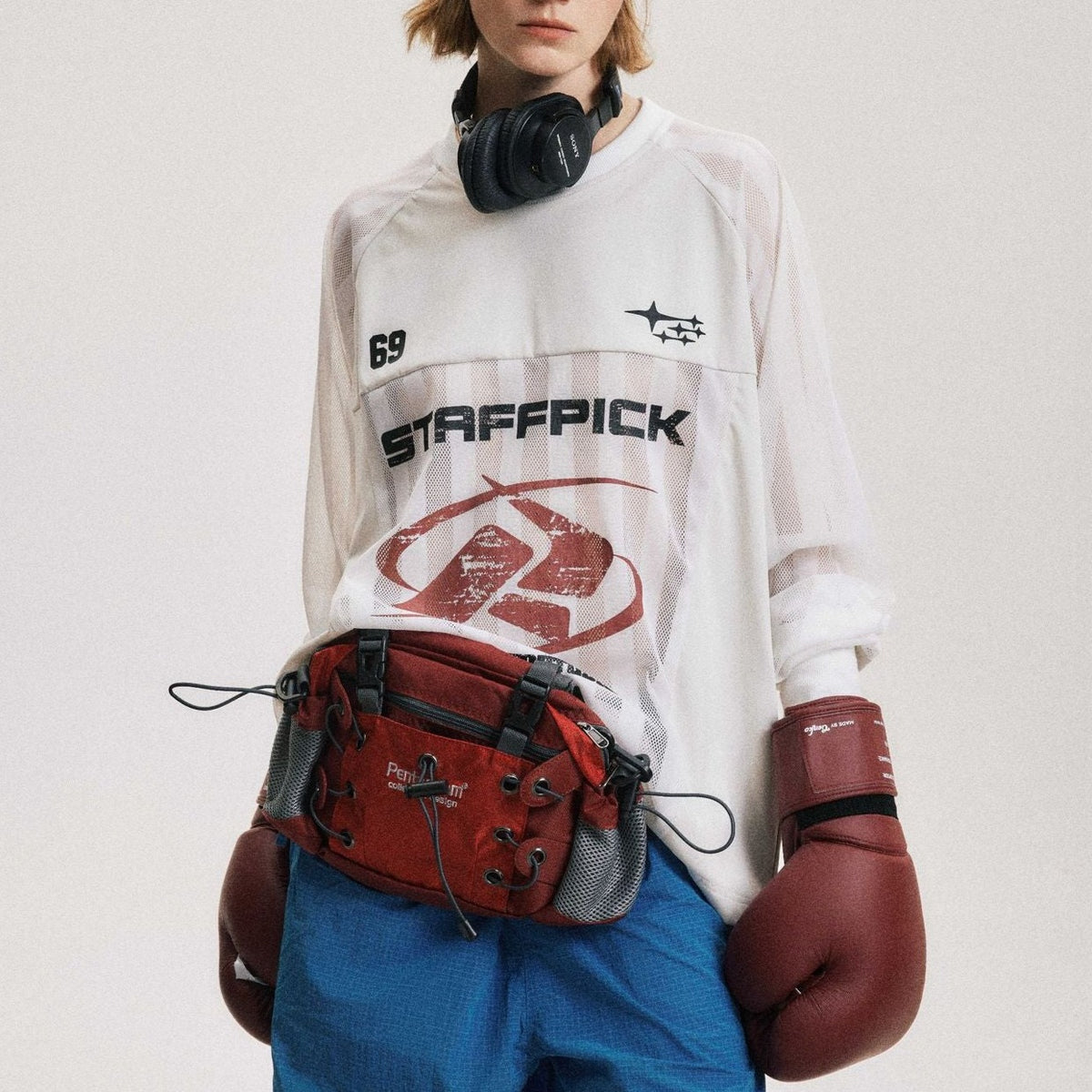 Retro patchwork round neck long sleeves