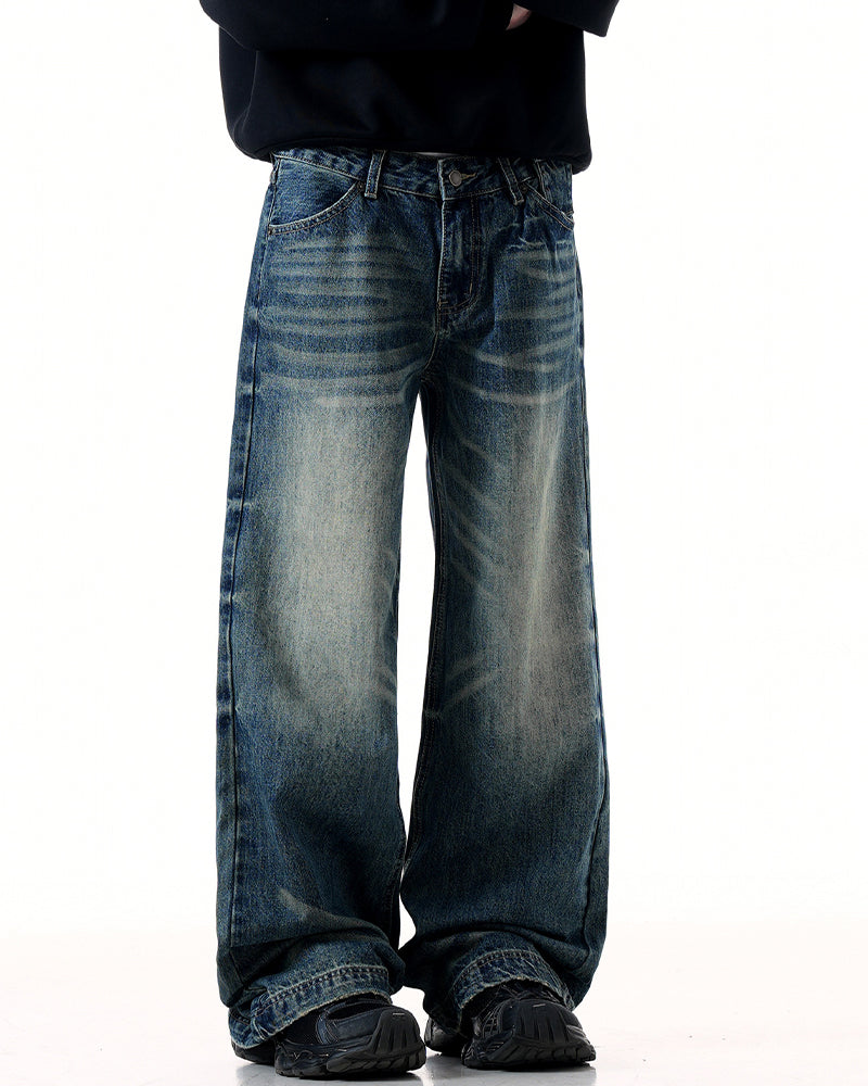 Washed straight jeans