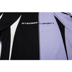 Retro patchwork contrasting raglan short sleeves