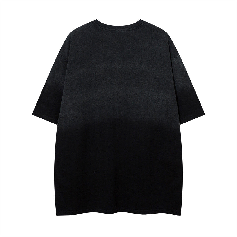 Gradient tie-dye loose short sleeves