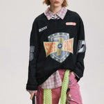 retro printed long sleeve sweatshirt