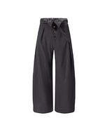 Embroidered striped trousers