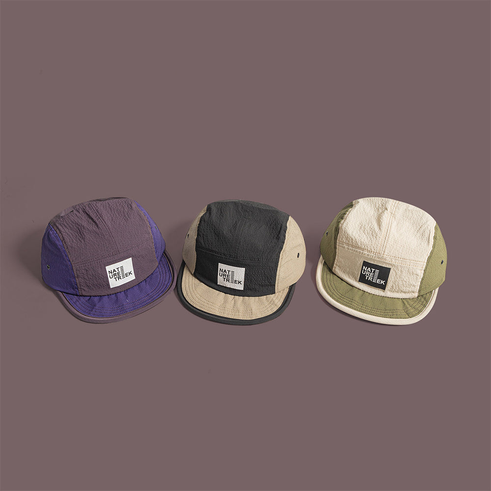 レトロなカラーブロックのベースボールキャップ
