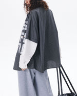 復古假兩件長袖襯衫