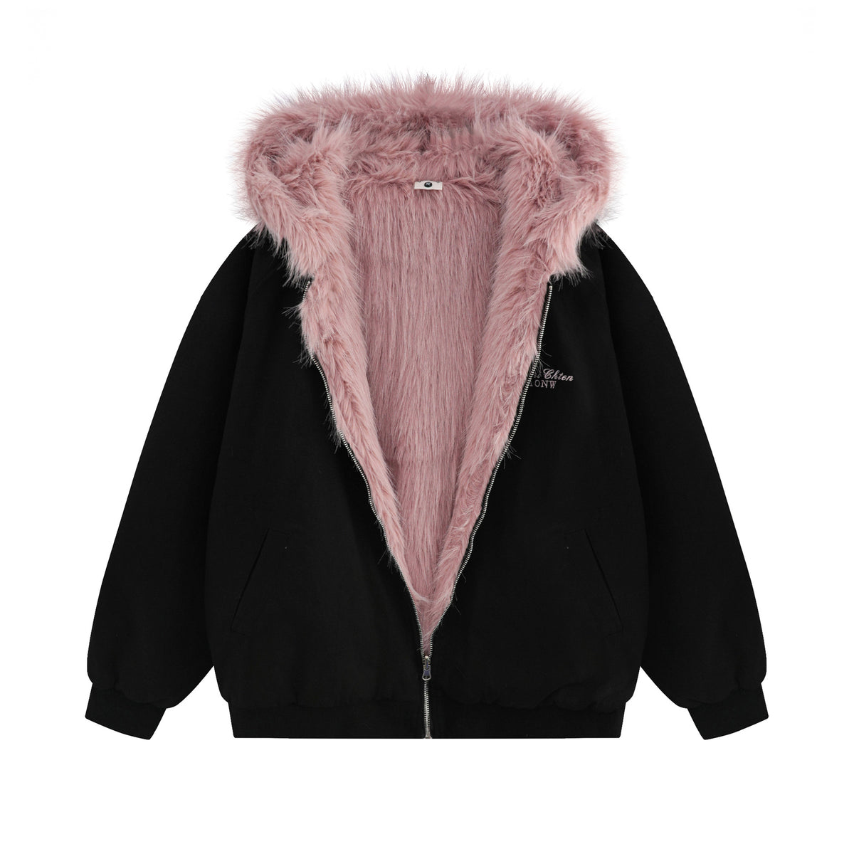 Retro reversible hooded cotton jacket