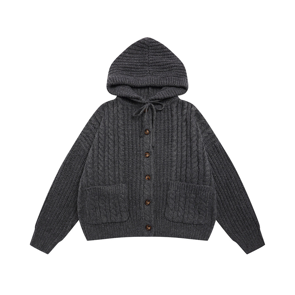 Vintage Hooded Cardigan Sweater