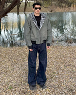 Patchwork cotton-padded jacket