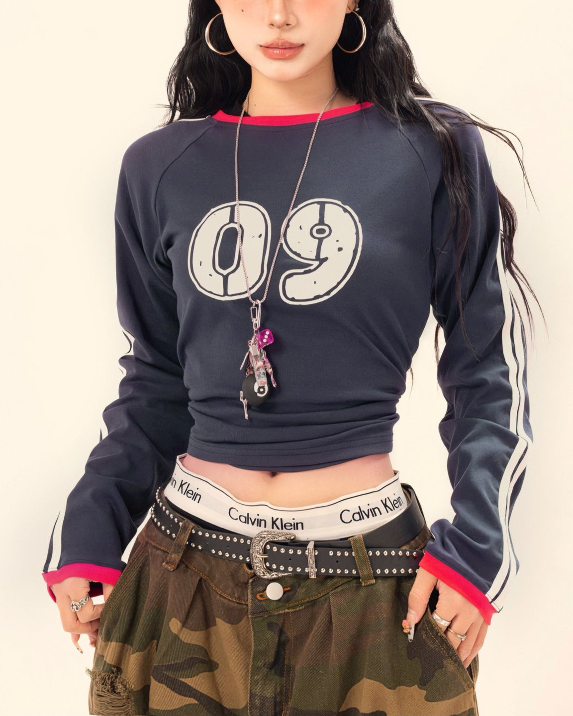 復古辣妹印花長袖(女款)