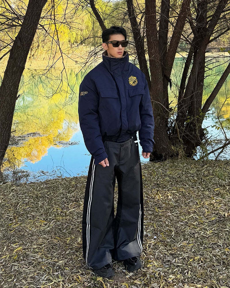 Faux two-piece casual trousers