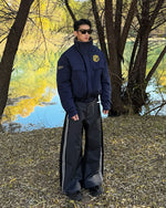 Faux two-piece casual trousers