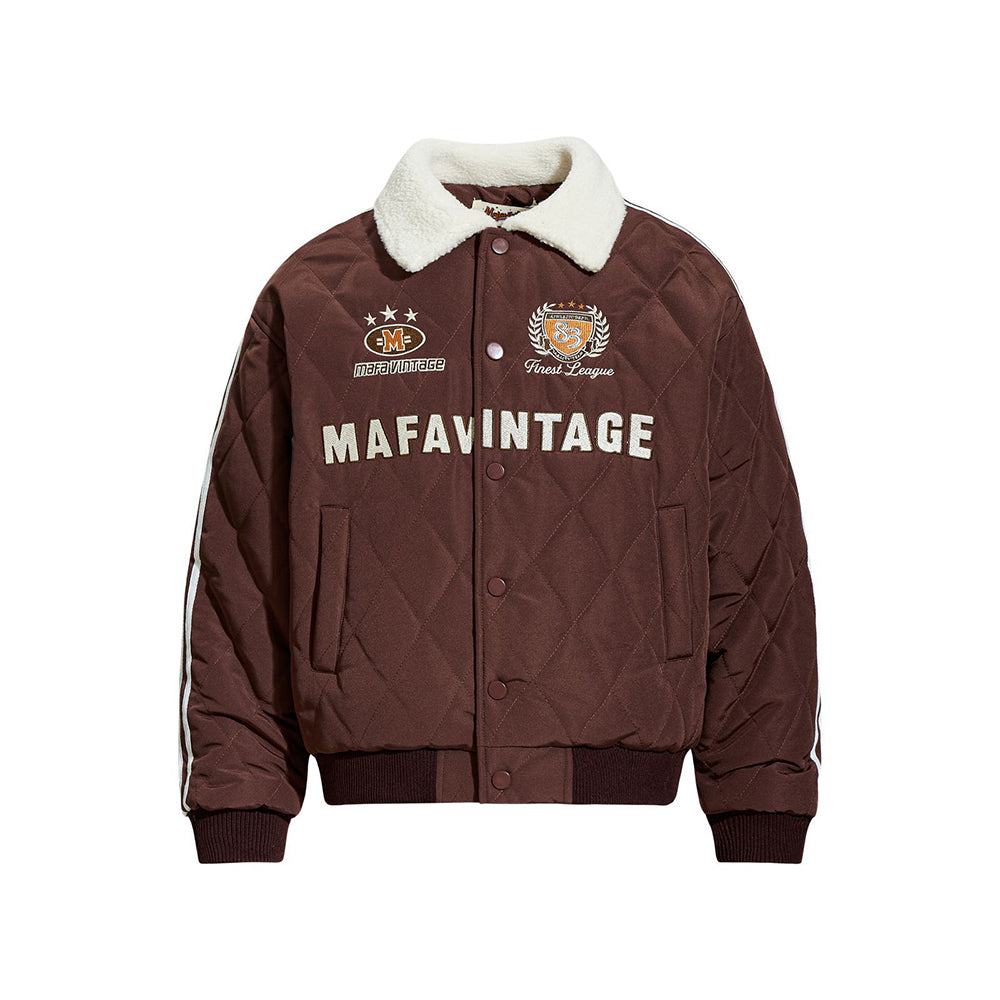 레트로 레터 자수 코튼 패딩 재킷