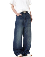 寬鬆簡約牛仔長褲