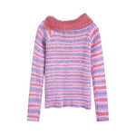 Retro striped knitted long sleeves (women's style)