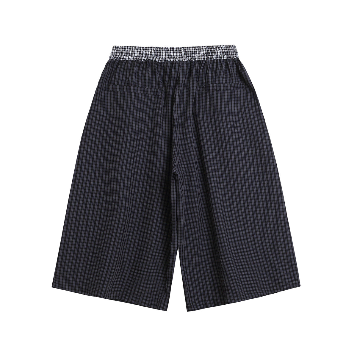 Panelled contrast plaid shorts