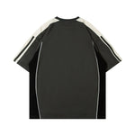 美式復古拼色印花短袖