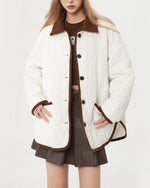 Retro contrast color simple cotton jacket