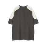 레트로한 배색 패치워크 반소매