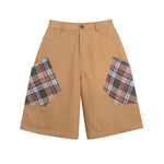Simple patchwork plaid shorts