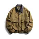 Patchwork lapel coat