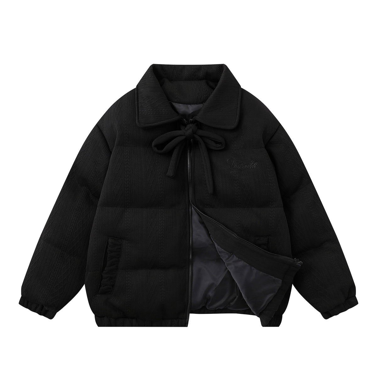 Retro bow cotton jacket