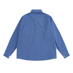 레트로 루즈 블루 체크 무늬 셔츠