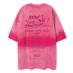 American retro printed letter short sleeves