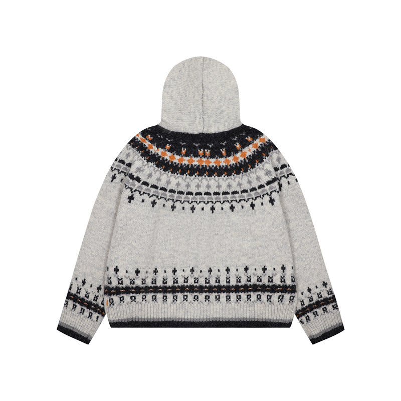 復古條紋連帽開衫