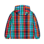 Contrast color plaid jacket