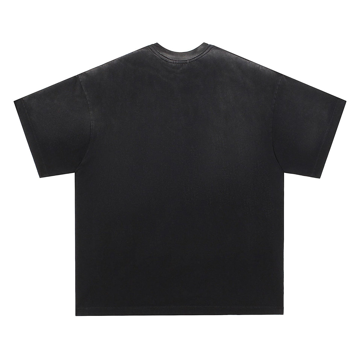 American retro patch washed short sleeves