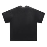 American retro patch washed short sleeves