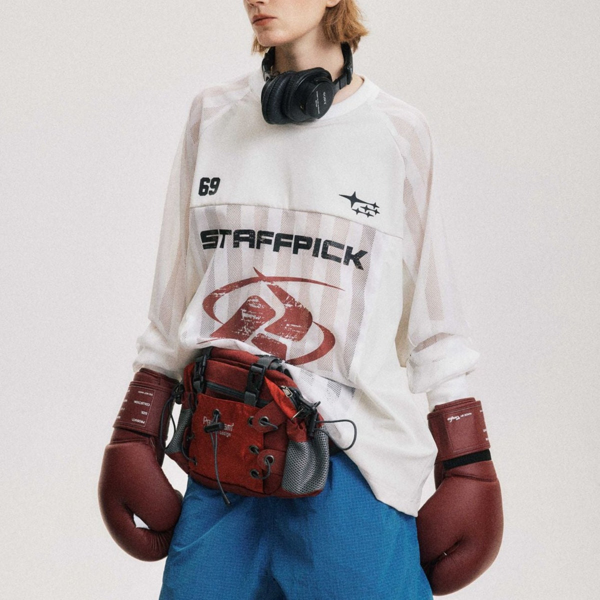 Retro patchwork round neck long sleeves