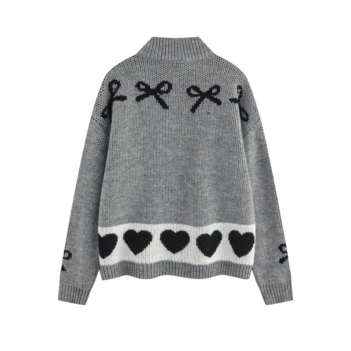 Retro cute bow cardigan sweater
